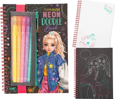 Produktbild von Depesche TOPModel Malbuch neon doodle mit Neon-Stiften und Stickern