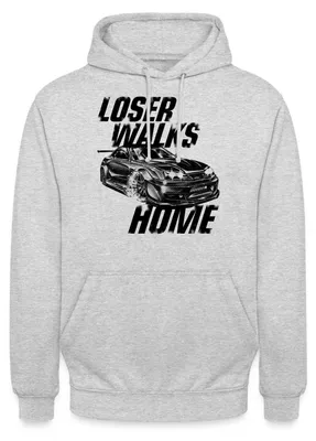 Produktbild von Spreadshirt Fast and Furious Sportwagen Loser Walks Home Uni Hoodie, L, Hellgrau meliert