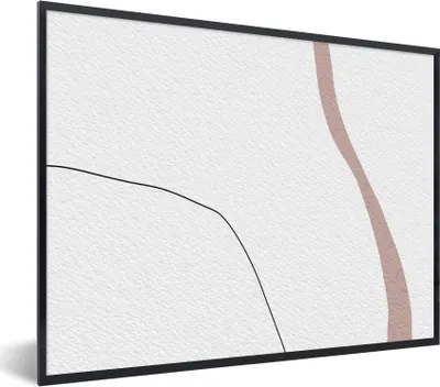 Produktbild von MuchoWow® Gerahmtes Poster Linie - Pastell - Gestaltung 80x60 cm - Poster mit Schwarzem Bilderrahmen Wandposter Rahmen Foto Bilder - Schwarzem - Mit Gestell