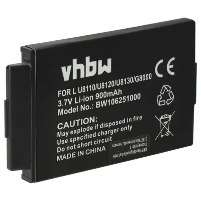 Produktbild von vhbw Akku kompatibel mit LG U8380, U8550 Handy Smartphone Telefon (900 mAh, 3,7 V, Li-Ion)