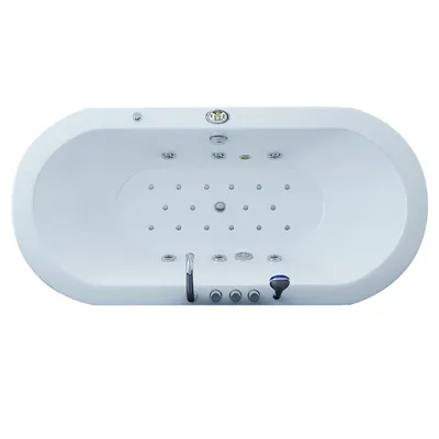 Produktbild von Whirlpool oval Villa Sofia weiss Massagewanne Sprudelwanne Massagebadewanne 1,94 x 0,9 m