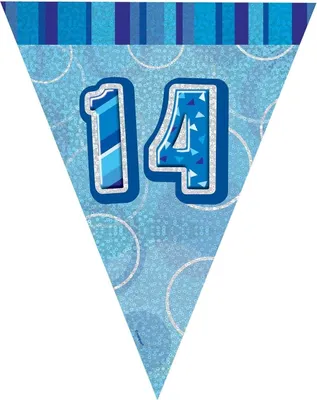 Produktbild von Unique Party - 14 - Fahne, Geburtstag - Folie SG19595 (274,32 cm) (Blau)