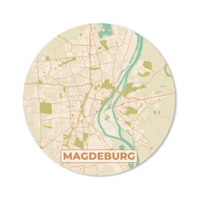 Produktbild von MuchoWow® Mauspad Mousepad Macdeburg - Stadtplan - Vintage - Karte 40x40 cm - Mousepads - Maus Mat - Pad - Mausunterlage - Schreibtisch Accessoires