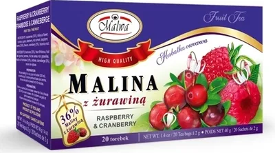 Obrázok produktu pre Čaj z malín a brusníc 20*2g MALWA