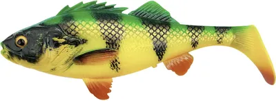 Produktbild von Savage Gear Shad 4D Perch Shad Farbe Firetiger Gewicht 68g Gummifisch Schleppköder