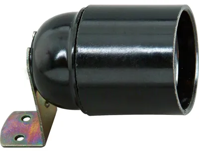 Produktbild von Lampenfassung Schnurpendel Lampenschirme Leuchtenpendel E27 E14 Retro Vintage Isolierstoff-Fassung E27 mit Befestigungswinkel