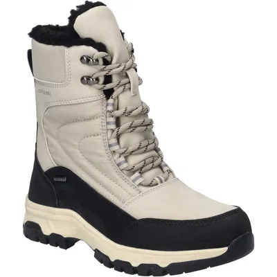 A single winter boot shown from the front-left.