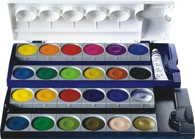 Produktbild von Deckfarbkasten 24 Farben Packung mit 5 Stück