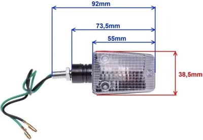 Obrázok produktu pre Univerzálny mini smerovka 12 V, čierna/číra