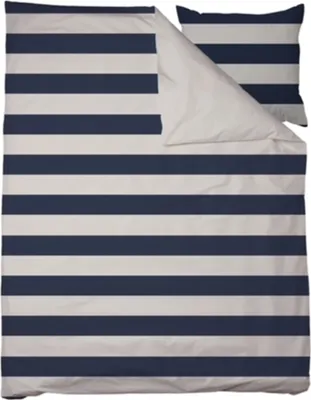 Produktbild von Bettwäsche dormabell Satin 5311001 Streifen wende blau beige 135x200