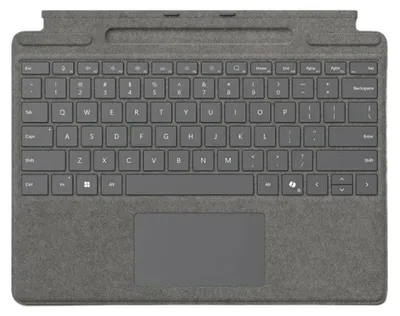 Obrázek produktu pro Microsoft Surface Pro KB w/ PenStor, QWERTY, Touchpad, Microsoft, Surface Pro 11 Surface Pro 10 Surface Pro 9 Surface Pro 8, Platinová, Alkantara