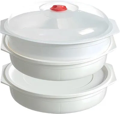 Produktbild von Mikrowellen-Speiseset 3-teilig mit Deckel und 3 Fächern