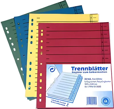 Produktbild von WEKRE 951009920 Trennblätter Lochung hinterklebt A4 Überbreite sortiert 20 Stück