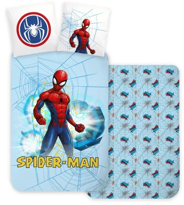 Produktbild von Javoli SpiderMan Bettbezug LichtBlau 140 x 200 cm - 70 x 90 cm (Baumwolle)