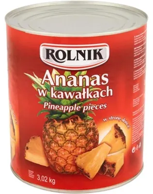 Image de Rolnik Ananas en morceaux au sirop 3,02 kg