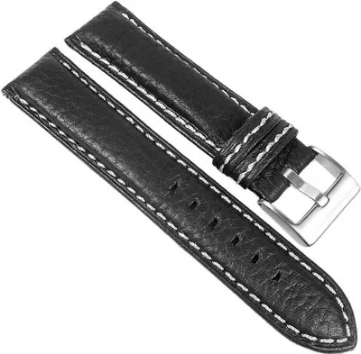 Produktbild von Eulit Imola Ersatzband Uhrenarmband 18mm Leder schwarz | 17588