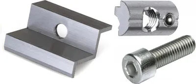 Produktbild von 20 x SET Endklemme Alu 35mm+Zylinderkopfschraube 25mm + Nutenstein mit Kugel