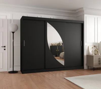 Obrázek produktu pro Šatní skříň 250 cm SUDENA s posuvnými dveřmi - černá