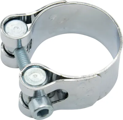 Image de Fixation de pot d'échappement LeoVince, chromée, diamètre 38 mm, pièce de rechange