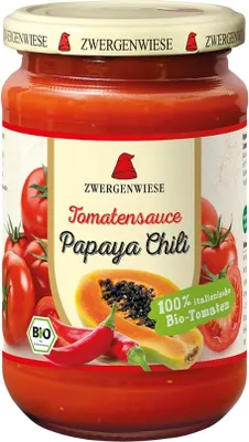 SOS POMIDOROWY PAPAYA - CHILI (PIKANTNY) BEZGLUTENOWY BIO 340 ml - ZWERGENWIESE