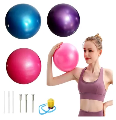 Produktbild von 3 Stück Pilatesbälle 25 cm, Gymnastikbälle und Luftpumpe, Sitzbälle, Yoga Bälle, Pilates Bälle für Training und Fitness