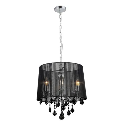 Zdjęcie produktu dla Żyrandol Italux Cornelia z kryształkami chrom MDM-2572/3 BK