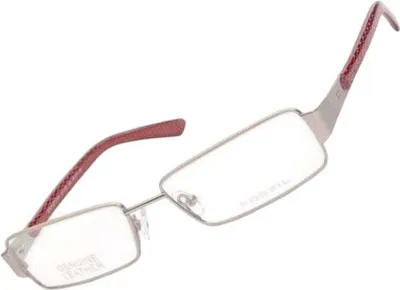 Produktbild von Fossil Korrektionsfassung Brille Metall Leder Silber Rot 53/16/140 - OF1128040