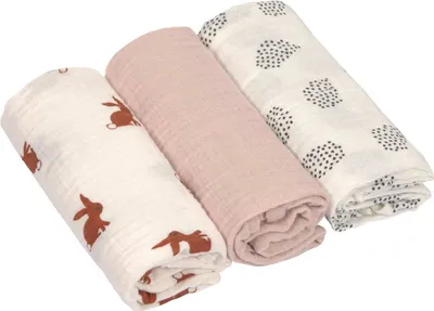 Produktbild von Laessig Little Forest Rabbit Wickeltuch 3 Stück