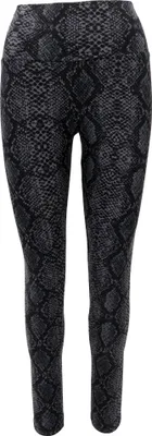Produktbild von Psytrance Snake Print Yoga-Hose, Bedruckte Goa Leggings - Grau/schwarz, Damen, Baumwolle, Größe: M