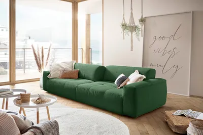 Produktbild von KAWOLA Big Sofa PALACE 3-Sitzer mit Sitztiefenverstellung Cord smaragd