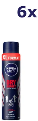 Produktbild von 6x Nivea Deospray Men – Dry Impact 250 ml