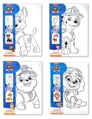 Produktbild von Paw Patrol - Mal-Set mit Leinwand, 4 Motive malen Kinder Chase Skye Rubble Marshall