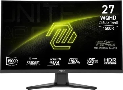Image de MSI MAG 275CQF E18, 68.6 cm (27"), 2560 x 1440 px, Wide Quad HD, 0.5 ms, Noir