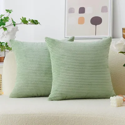 Immagine prodotto di Coperte per cuscini, color verde salvia, 65 x 65 cm, 2 pezzi, in velluto