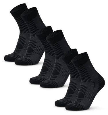 Produktbild von DANISH ENDURANCE Leichte Merino Wandersocken, 3 & 5 Paar, Schwarz, 48-51