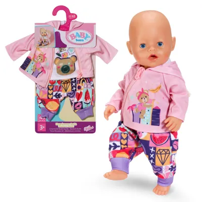Produktbild von BABY born Neugeborenen-Outfit mit Langarmshirt, Hose und Jacke für 43cm Puppen