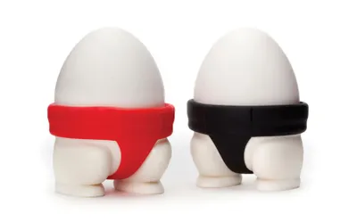 Produktbild von Peleg Design Eierbecher-Set - Sumo Eggs, 2-teilig - Farbe: rot, schwarz; PE906