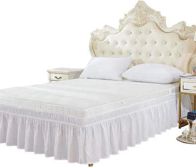 Produktbild von Famanu Bettrock elastisch Polyester Volant - König - 78 x 80+38 cm