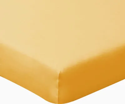 A close-up, studio shot of a fitted sheet.