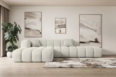 Produktbild von ALTDECOR Ecksofa in L-Form OLEA-L2 - 289x176x71 cm Cremeweiß - Corner Sofa Bett Eckcouch Couch Wohnlandschaft Cauchsofa