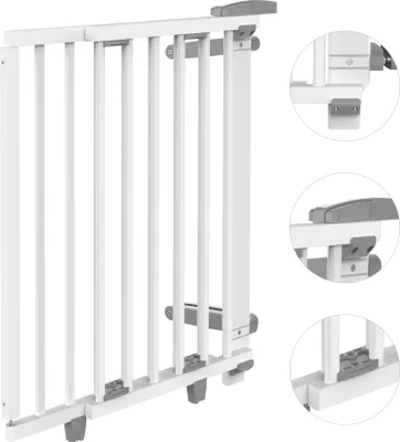Produktbild von GEUTHER® Kinderschutzgitter mit Bohrmontage Oris | Türschutzgitter verstellbar in Weiß | Gitter zum Bohren für Kinder | Wandmontage & für Haustiere | Breite: 67-95 cm