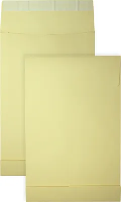 Produktbild von DULA Faltenversandtasche Umschläge - A4+ - 230 x 350 x 38 mm - Gelb - 50 Stück - selbstklebend mit Klebestreifen - 170 g