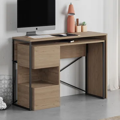 Produktbild von Skye Decor, Hochwertiger Schreibtisch aus Eichenholz, 100% Melamin, 110 cm