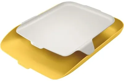 Immagine prodotto di Vassoio per lettere con organizer A4 in polistirolo giallo/grigio chiaro confezione da 4