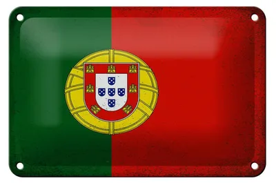 Produktbild von Blechschild Flagge Portugal 18x12cm Flag Portugal Vintage Dekoration