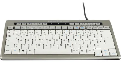 Obrázek produktu pro BakkerElkhuizen S-board 840, Tenkeyless (80–87 %), Kabel, USB, Nůžkový spínač, QWERTZ, Světle šedá, Bílá