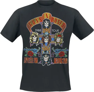 Produktbild von Guns N' Roses T-Shirt Herren Tour 1988 schwarz 3XL