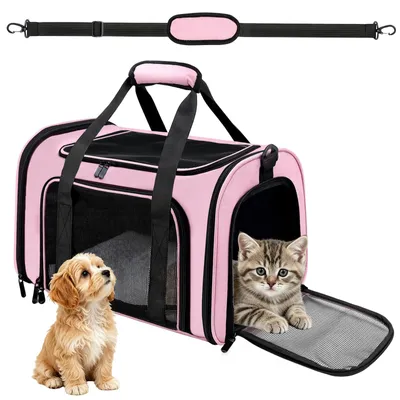 Immagine prodotto di Trasportini per gatti e cani, color rosa, per il trasporto