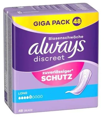 Obrázok produktu pre Always Discreet – Absorpčné vložky na inkontinenciu, veľké balenie (48 kusov)