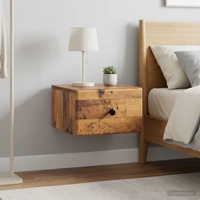 Productafbeelding van vidaXL Wandmontabele nachtkastje, 2 stuks, gerecycled hout, 34,5 x 33 x 20 cm